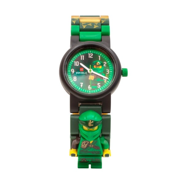 Zelené náramkové hodinky se skládacím řemínkem a minifigurkou LEGO® NINJAGO Lloyd-image-1
