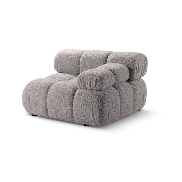Světle šedý modul pohovky z textilie bouclé (pravý roh) Bellis – Micadoni Home-image-4