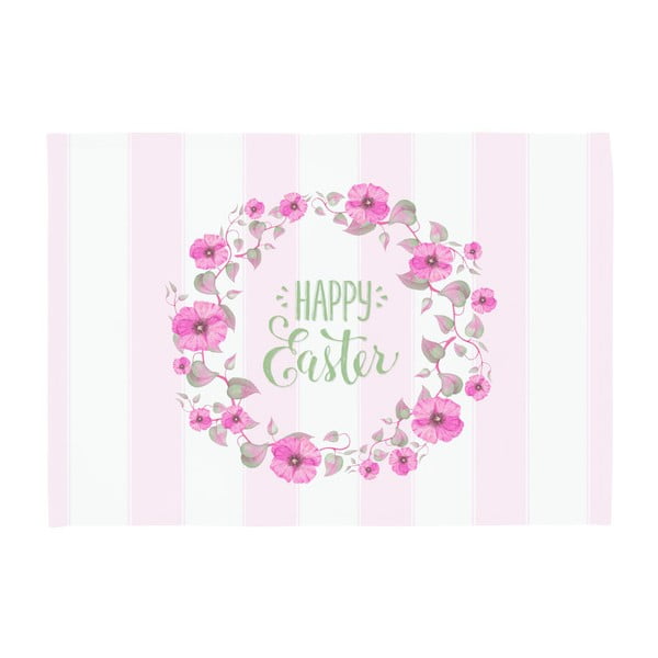 Sada 2 růžovobílých prostírání Apolena Happy Easter, 33 x 45 cm