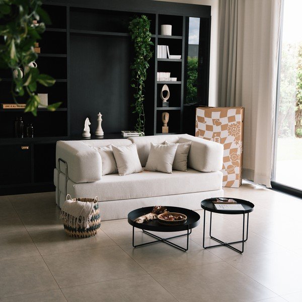 Béžová rozkládací pohovka z textilie bouclé 180 cm Bloom – TemaHome-image-3