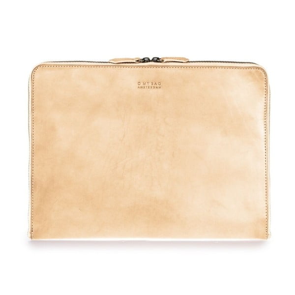 Béžový kožený obal na notebook 13" na zip O My Bag