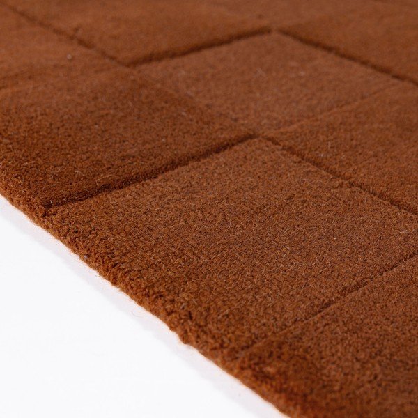 Ručně tkaný vlněný běhoun v terakotové barvě 60x230 cm Checkerboard – Flair Rugs-image-4