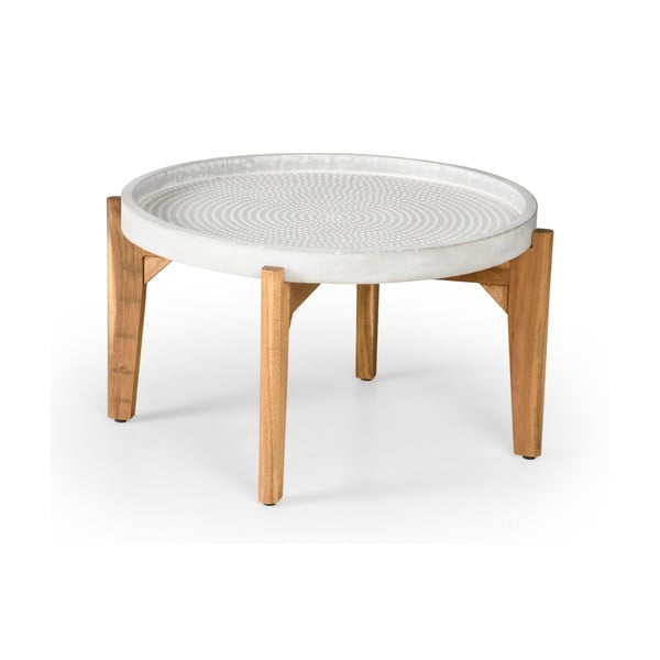 Zahradní stolek s šedou betovonou deskou Bonami Selection Bari, ø 70 cm