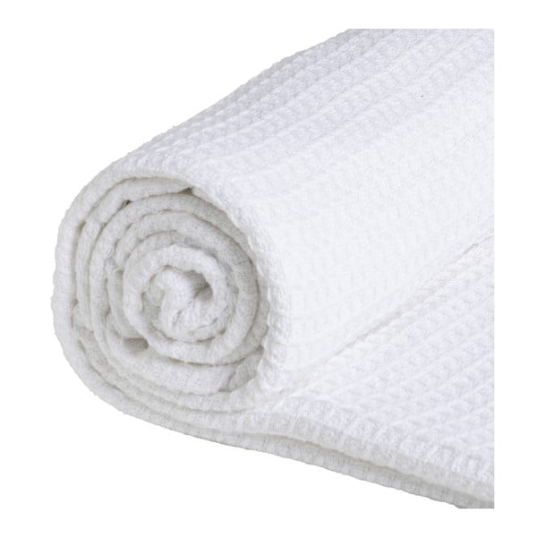 Bílý přehoz z recyklované bavlny 260x280 cm Honeycomb – Ixia-image-2