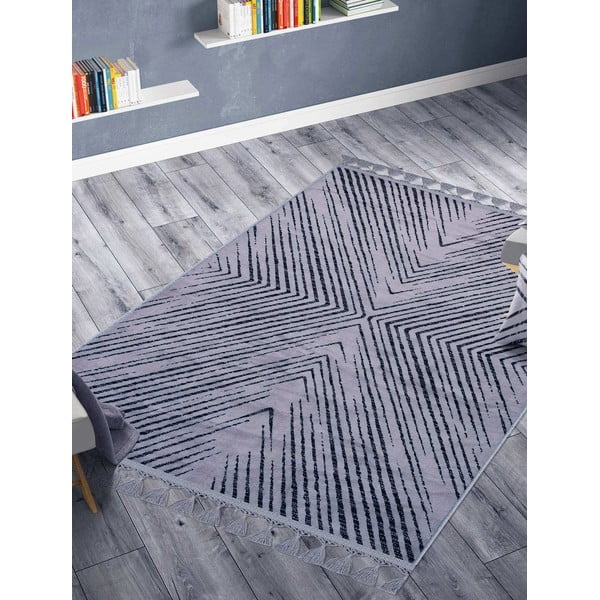 Šedý pratelný koberec běhoun 300x100 cm - Vitaus-image-1