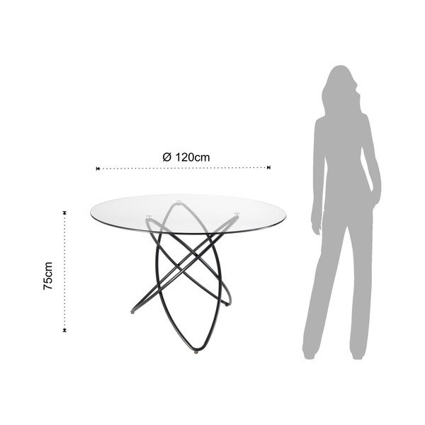 Jídelní stůl s deskou z tvrzeného skla Tomasucci Hula Hoop, ⌀ 120 cm-image-1