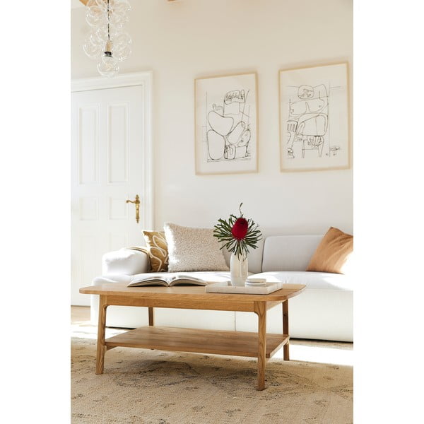 Konferenční stolek z dubového dřeva v přírodní barvě 60x100 cm Twig – The Beds-image-3