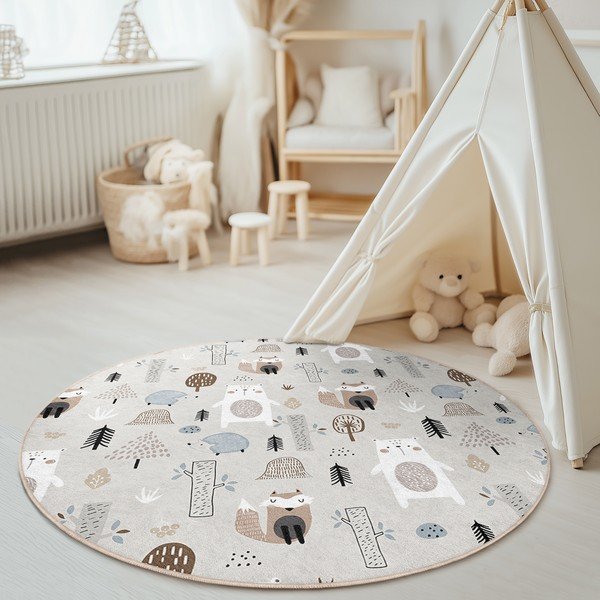 Pratelný dětský koberec ø120 cm Forest Friends – Mila Home-image-2
