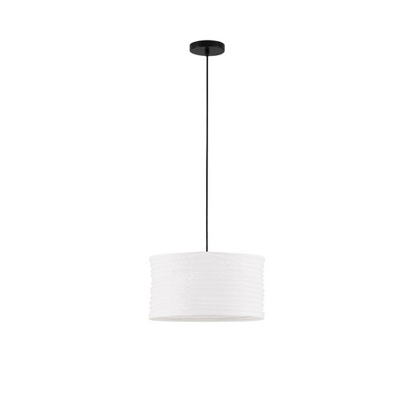 Bílé lněné závěsné svítidlo ø 38 cm Linnet – Nova Luce