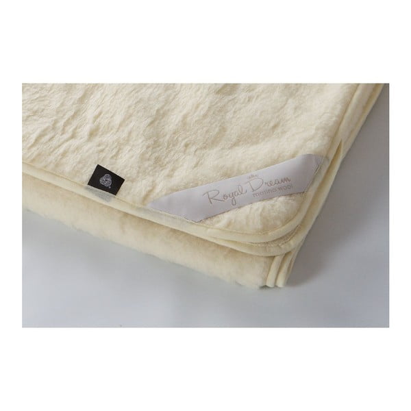 Béžová deka z merino vlny Royal Dream, 90 x 200 cm