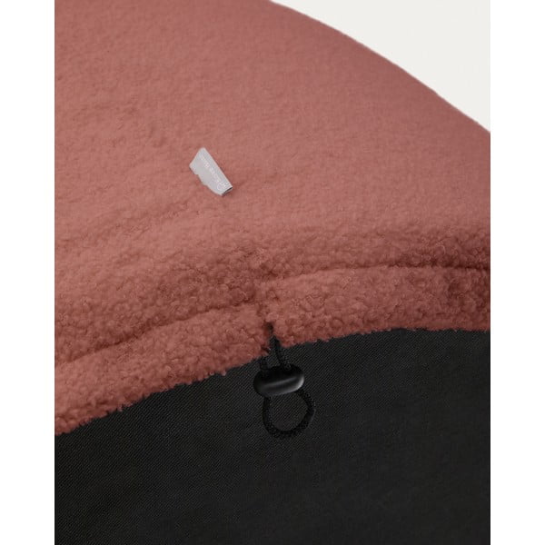 Taburet v terakotové barvě z textilie bouclé Kaeli – Kave Home-image-3