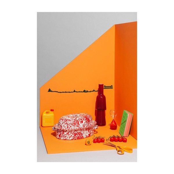 Černá nástěnná dekorace se siluetou města The Line Rome-image-4