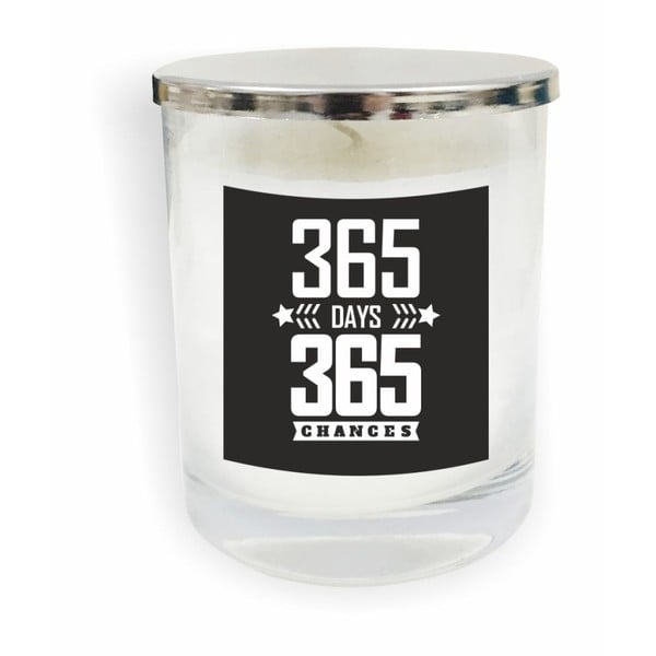 Bílá svíčka North Carolina Scandinavian Home Decors Motto Glass Candle V14