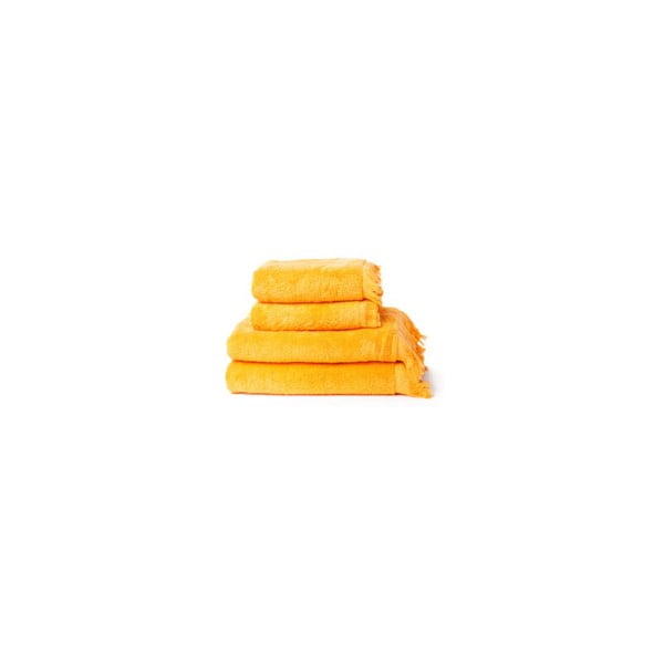 Set 2 oranžových bavlněných ručníků a 2 osušek Casa Di Bassi Bath