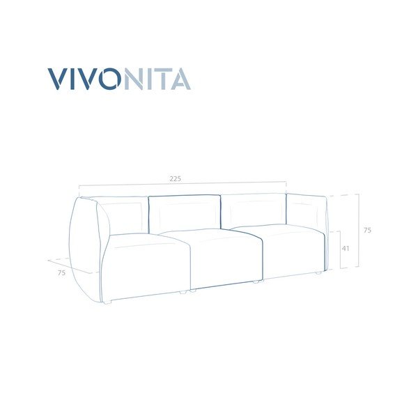Lila fialová třímístná modulová pohovka Vivonita Velvet Cube-image-3
