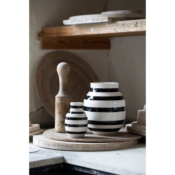 Černo-bílá kameninová váza Kähler Design Omaggio, výška 12,5 cm-image-2