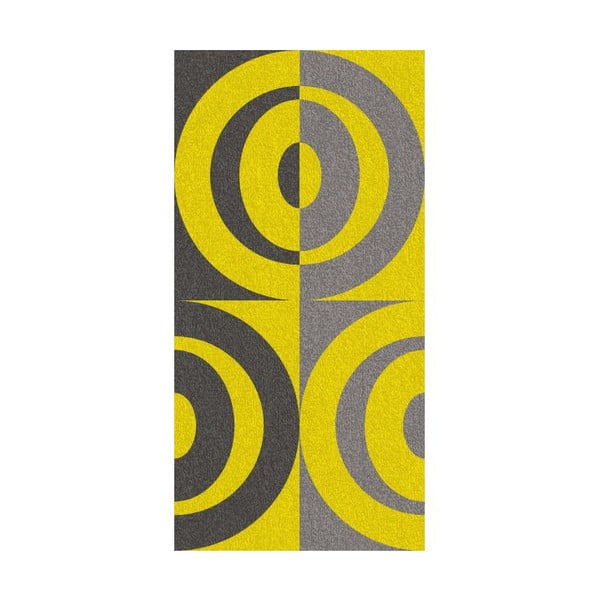 Ručník Ladessa, žluté kruhy, 70x140 cm