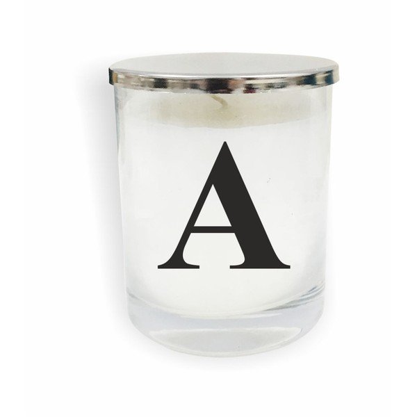 Bílo-černá svíčka North Carolina Scandinavian Home Decors Monogram Glass Candle A V1