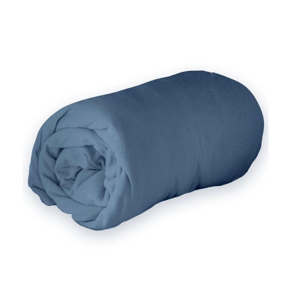 Tmavě modré napínací prostěradlo jersey 90x190 cm Jersy – douceur d'intérieur-image-1