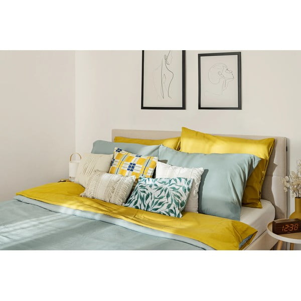 Béžová čalouněná dvoulůžková postel s roštem 160x200 cm Elyna – Bobochic Paris-image-4