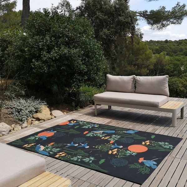 Černý koberec 123x180 cm Bloom – Nattiot-image-1