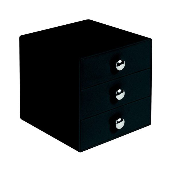 Černý organizér s třemi zásuvkami iDesign Drawer