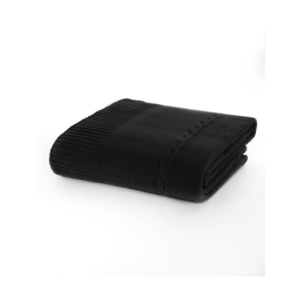 Pletená deka Fancy Black, 130x170 cm