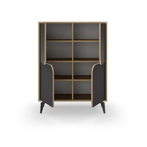 Skříňka v dekoru dubu v černo-přírodní barvě 90x120 cm Nola – Marckeric-image-4