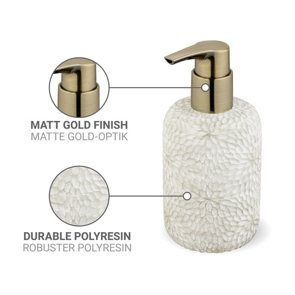 Bílý dávkovač mýdla z polyresinu 300 ml Montalfano – Wenko-image-4