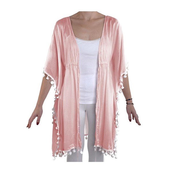 Plážové poncho BLE Inart, růžové
