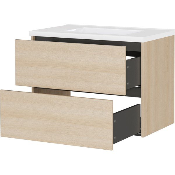 Závěsná skříňka pod umyvadlo v dekoru dubu v přírodní barvě 81x61 cm Bodera – Germania-image-3