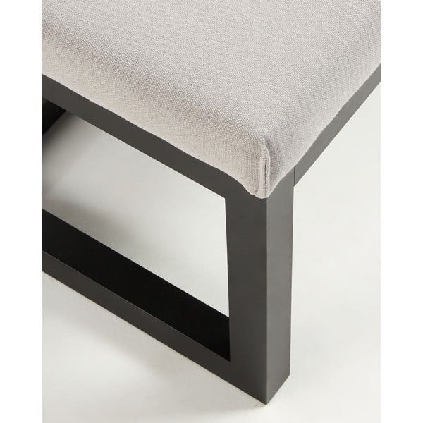 Černá/šedobéžová lavice Loya – Kave Home-image-3
