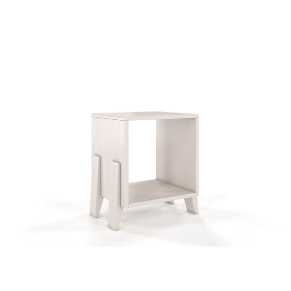 Bílý noční stolek z bukového dřeva Skandica Visby Gdansk