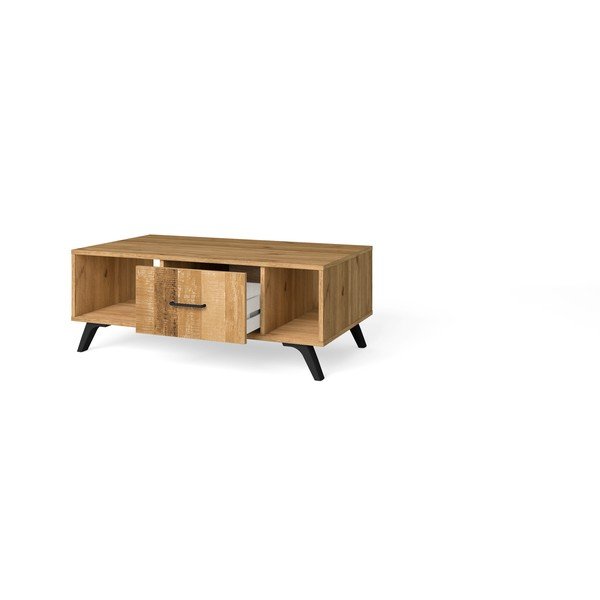 Konferenční stolek v dekoru dubu v přírodní barvě 60x100 cm Nordic – Marckeric-image-2