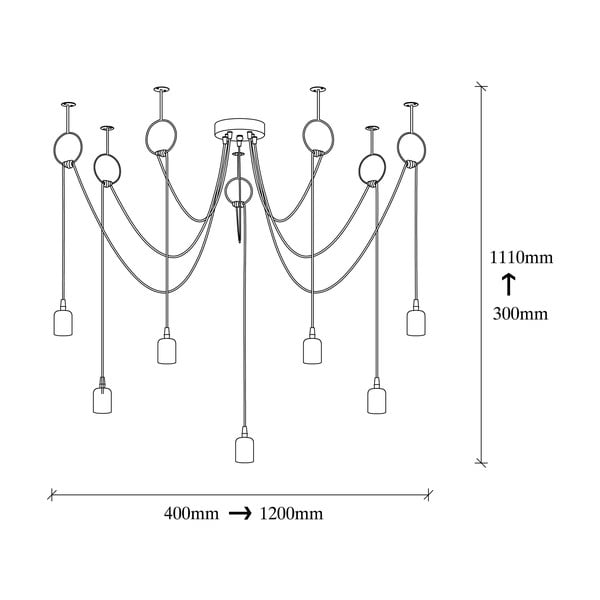 Černé závěsné svítidlo pro 7 žárovek Opviq lights Sirin-image-3