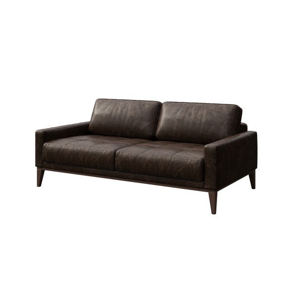 Tmavě hnědá kožená pohovka MESONICA Musso Tufted, 173 cm-image-2