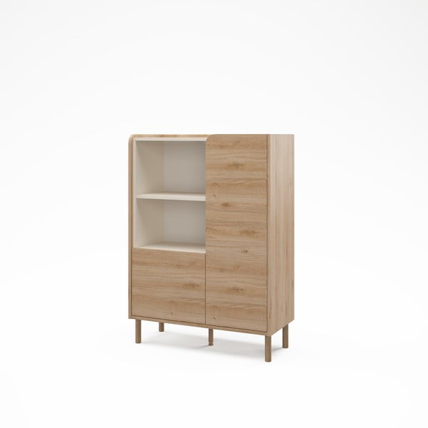 Skříňka v dekoru dubu v přírodní barvě 90x125x40 cm Monza – Marckeric-image-3