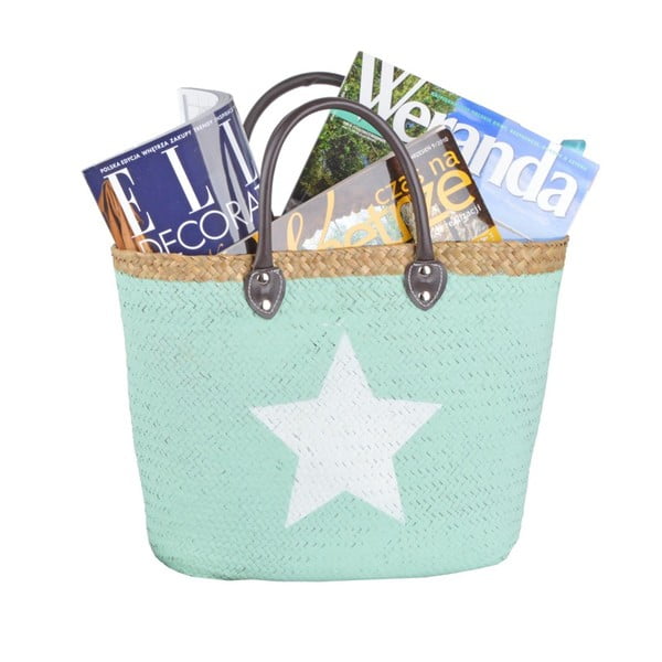 Proutěný košík Star, mátový-image-1