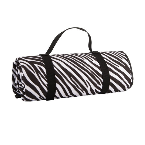 Černobílá pikniková deka Navigate Zebra Stripes, 150 x 140 cm