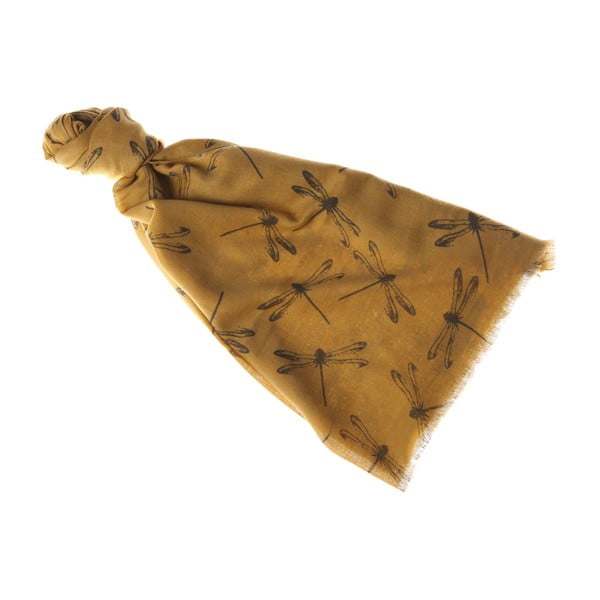 Šátek Damselfly Yellow, 180x70 cm