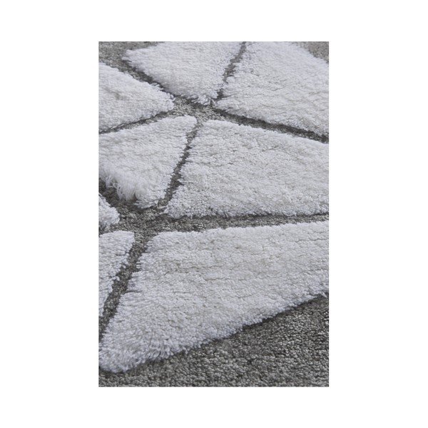 Šedo-bílá koupelnová předložka Crasso Heart, 100 x 60 cm-image-2