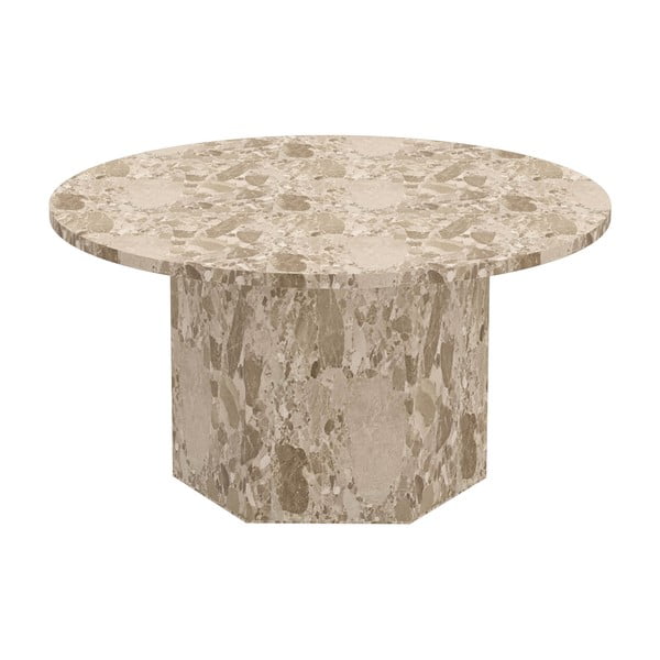 Světle hnědý mramorový kulatý konferenční stolek ø 80 cm Naxos – Actona-image-4