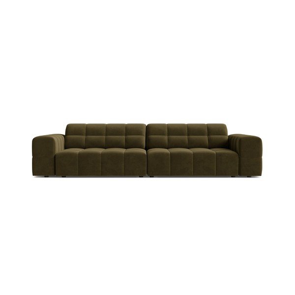 Khaki sametová pohovka 252 cm Chicago – Cosmopolitan Design