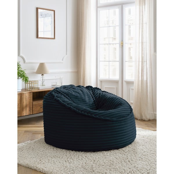 Tmavě modrý manšestrový sedací vak Socrate – Bobochic Paris-image-1