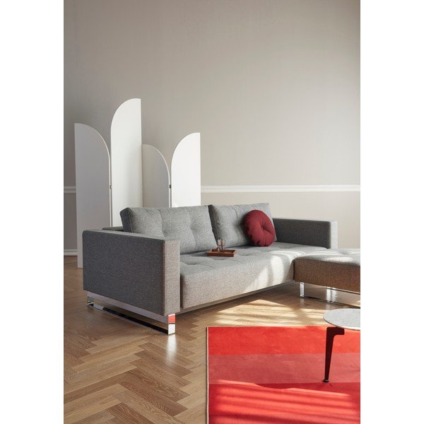 Šedá rozkládací pohovka Innovation Cassius Twist Charcoal, 115 x 230 cm-image-1