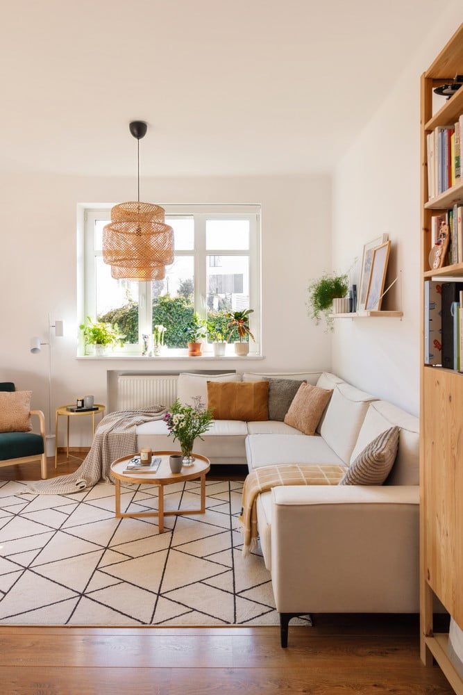 Inspirace: Obývací pokoj, Skandinávský styl, Textil