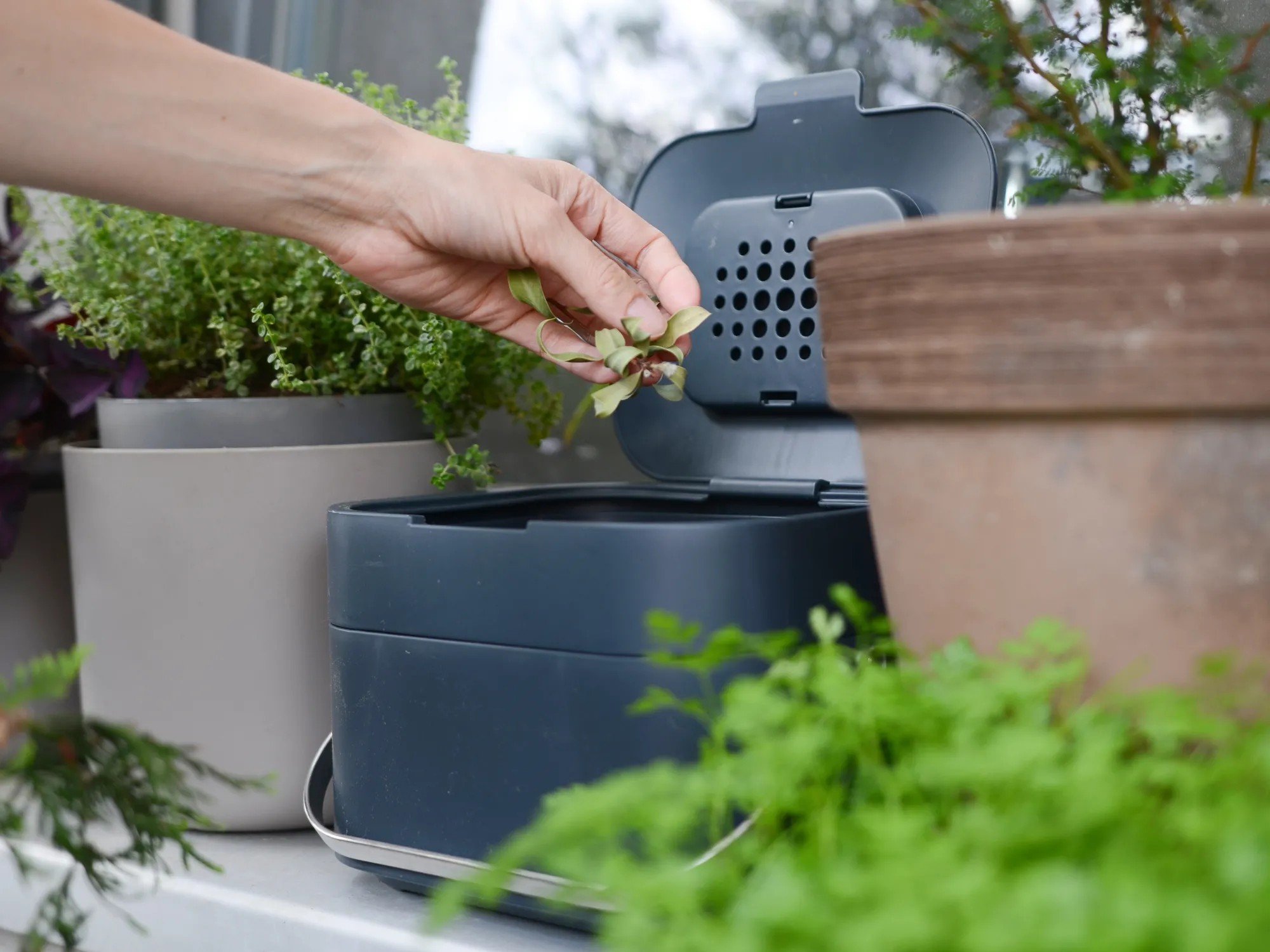 Malý kompostér, který se vám bude hodit do bytu. 