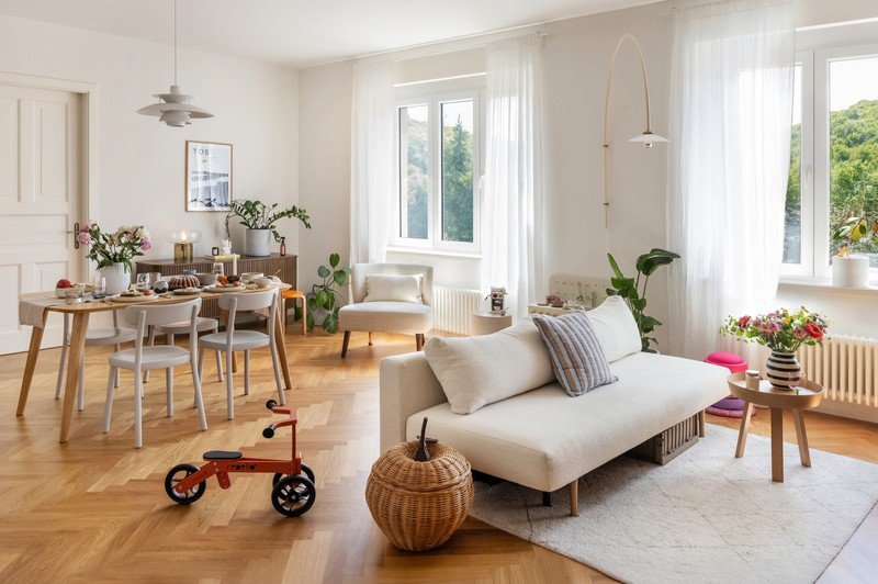 Inspirace: Obývací pokoj, Jídelna, Skandinávský styl