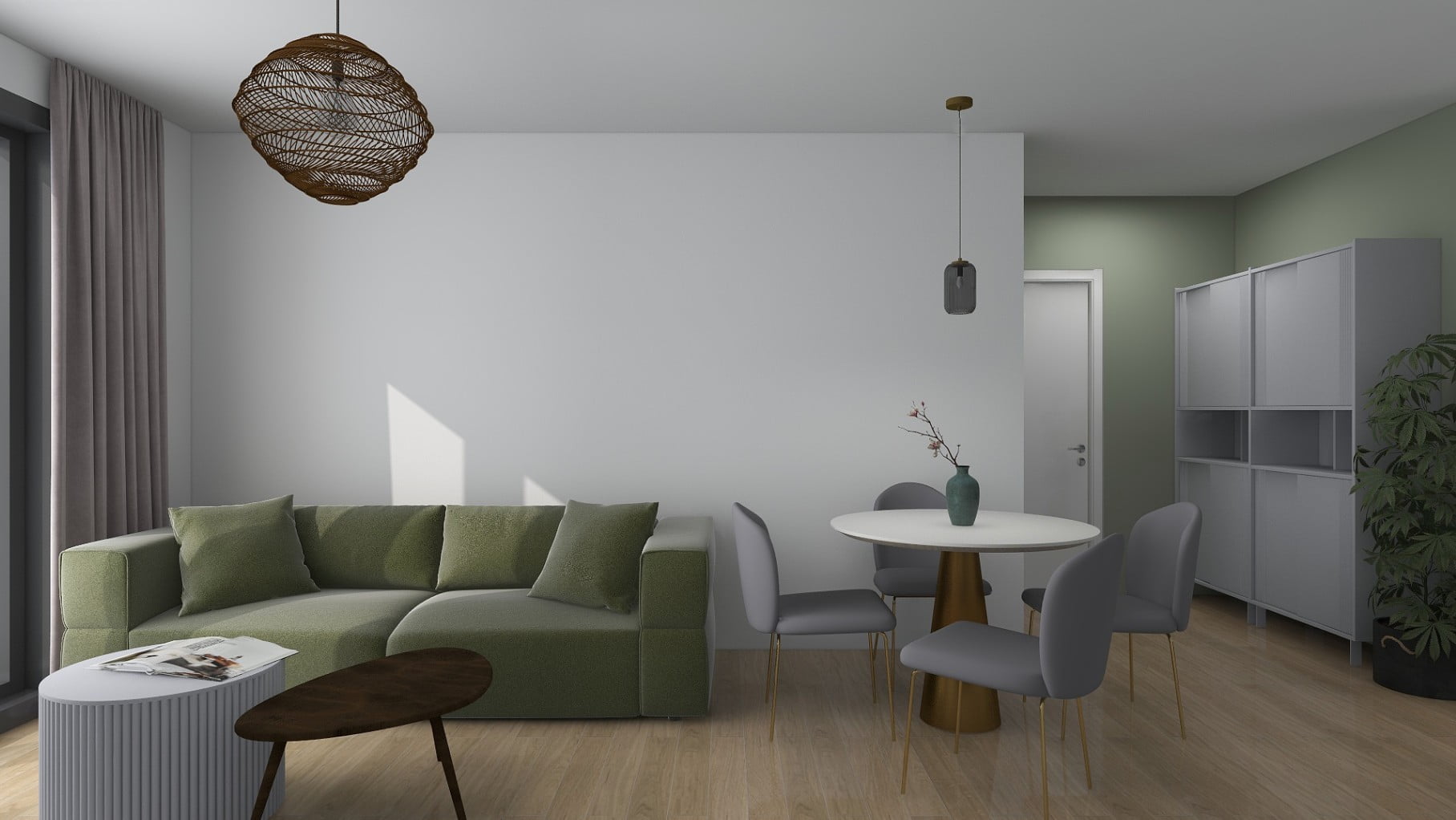 Vizualizace obývacího pokoje