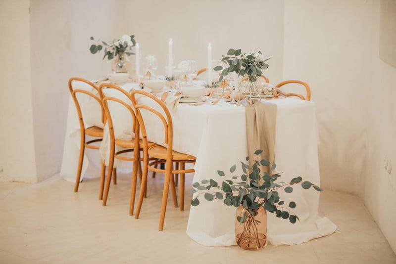 Romantická svatební tabule jen pro několik hostů